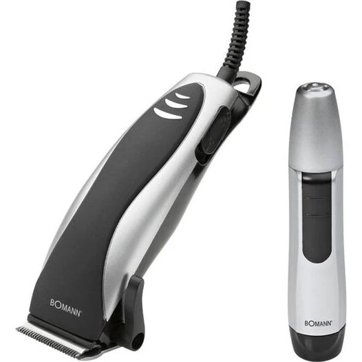 Bomann HSM 8007 Set Cortapelos, Negro/Plata