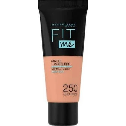 Maybelline Fit Me Matte + Poreless Base de Maquillaje 250 Sun Beige