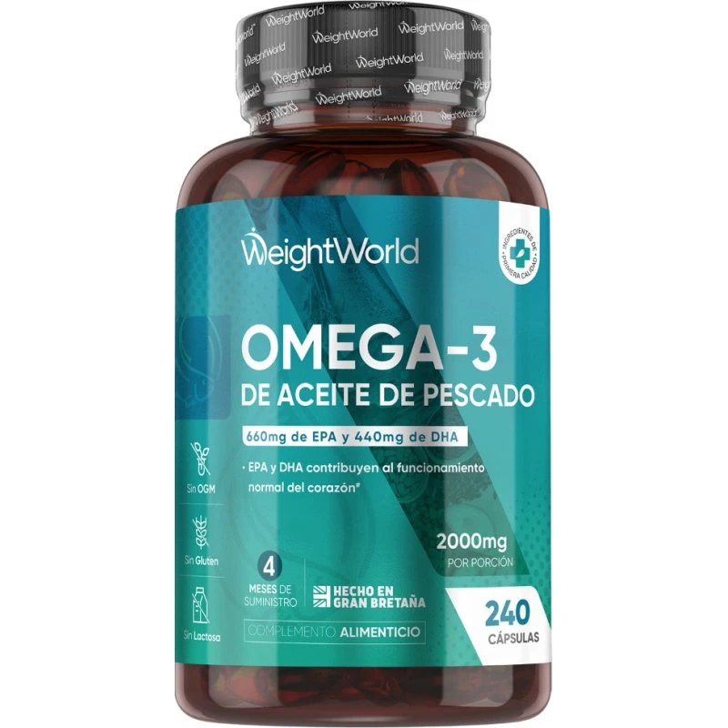 WeightWorld Aceite de Pescado Omega 3 2000 mg 240 Cápsulas