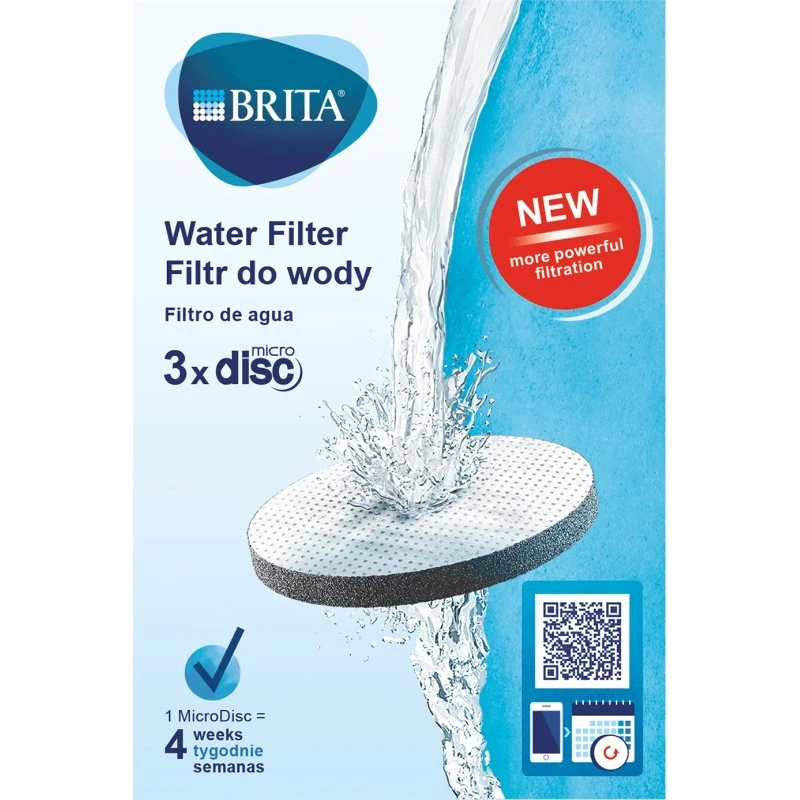 Brita MicroDisc Fill & Go, Kit de 3 discos de repuesto para botellas