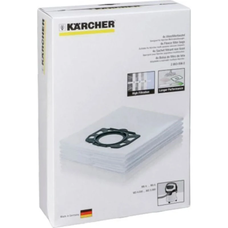 Karcher 2.863-006.0: Pack de 4 Bolsas para Aspirador Industrial