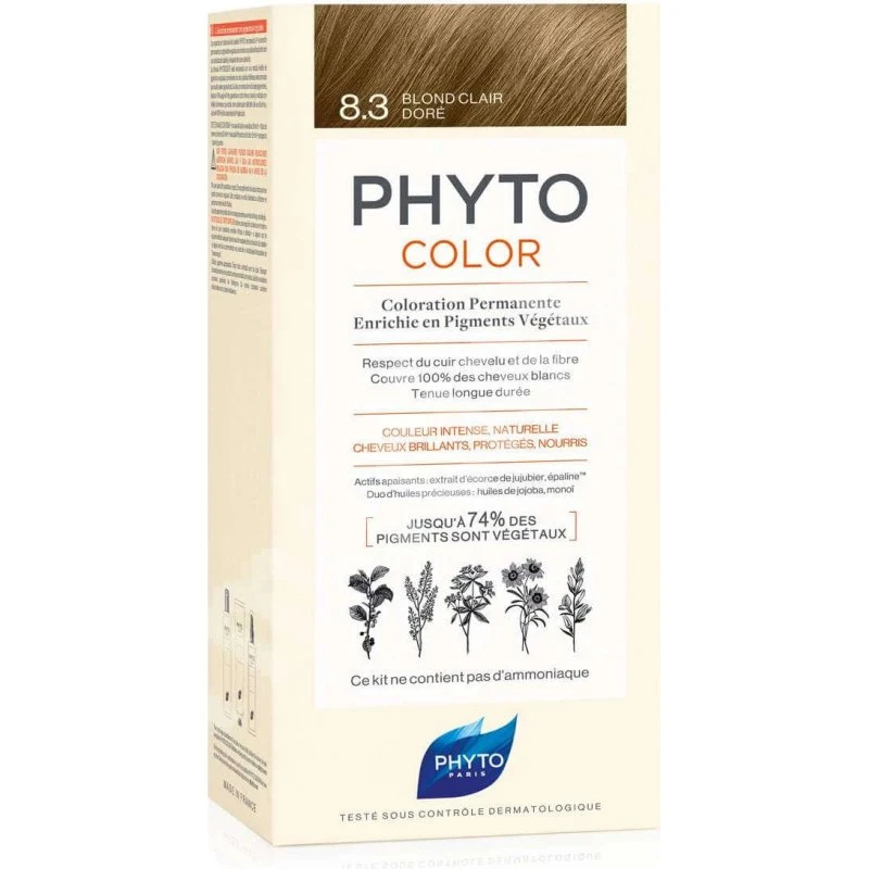 Phyto Phytocolor Tinte Permanente Rubio Dorado Claro 8.3, 50 ml