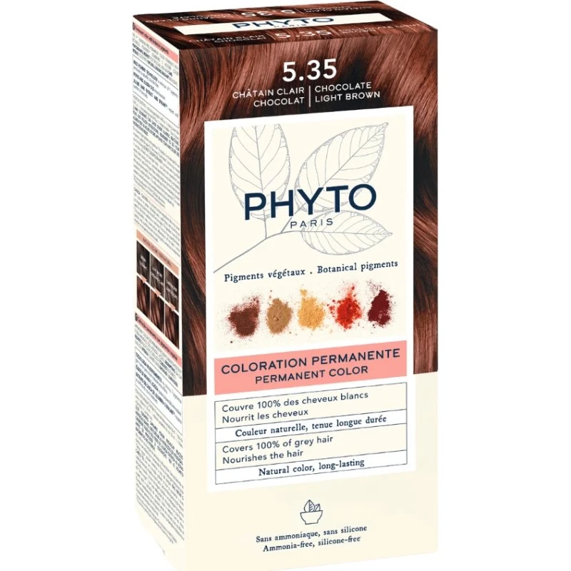 Phyto Coloración Permanente 5.35 Castaño Claro Chocolate