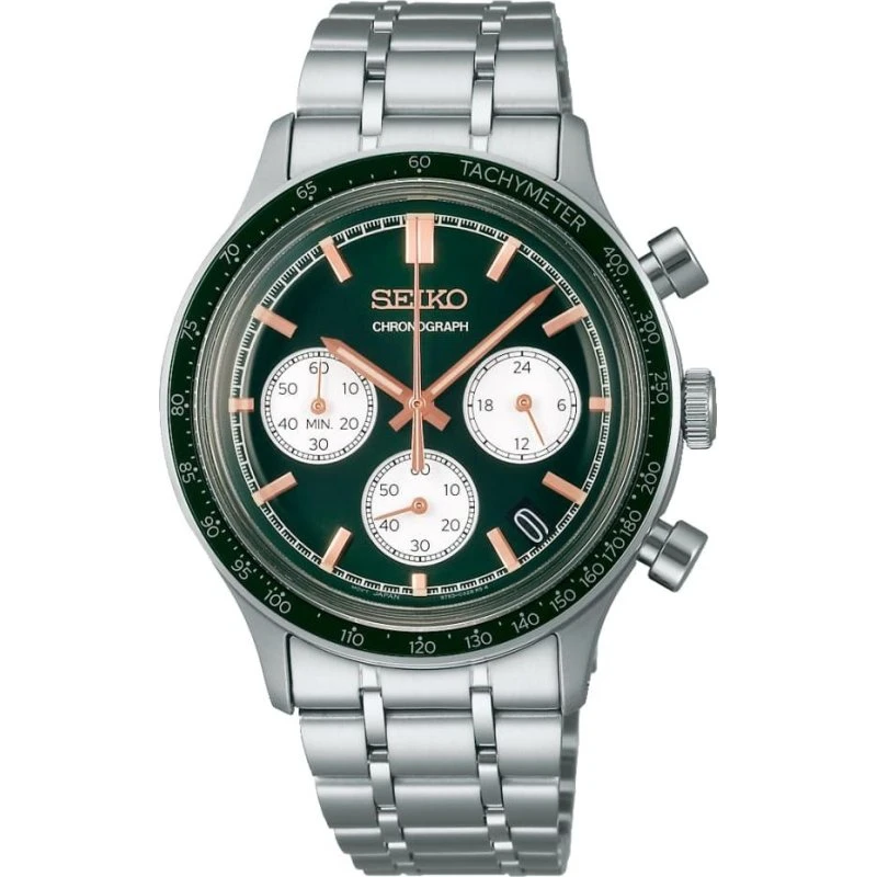 Seiko SSB481P1 Neo Sports Cronógrafo 8T63 esfera verde