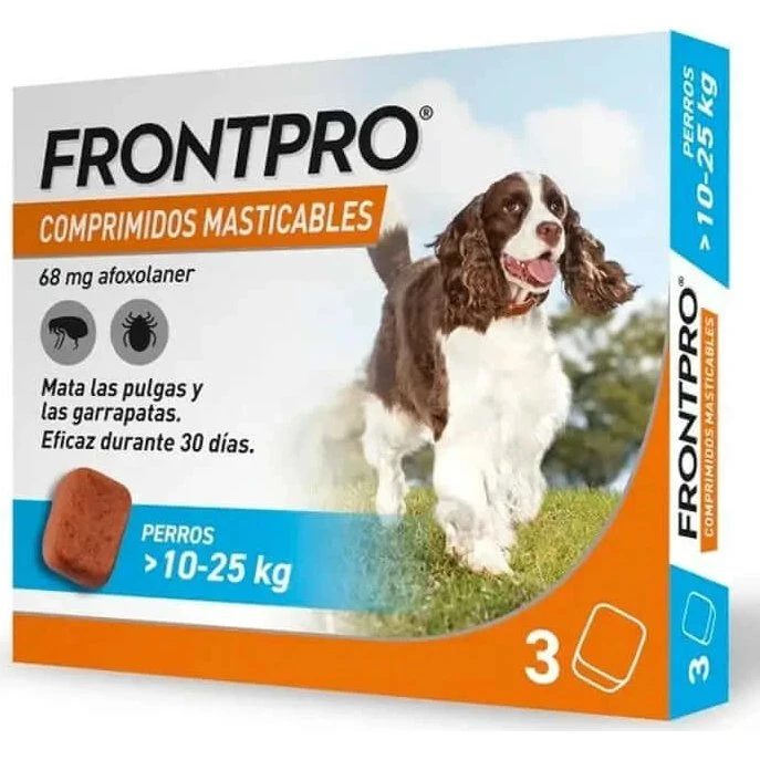 Frontpro Antiparasitario para Perros 10-25 Kg - 3 Comprimidos Masticables