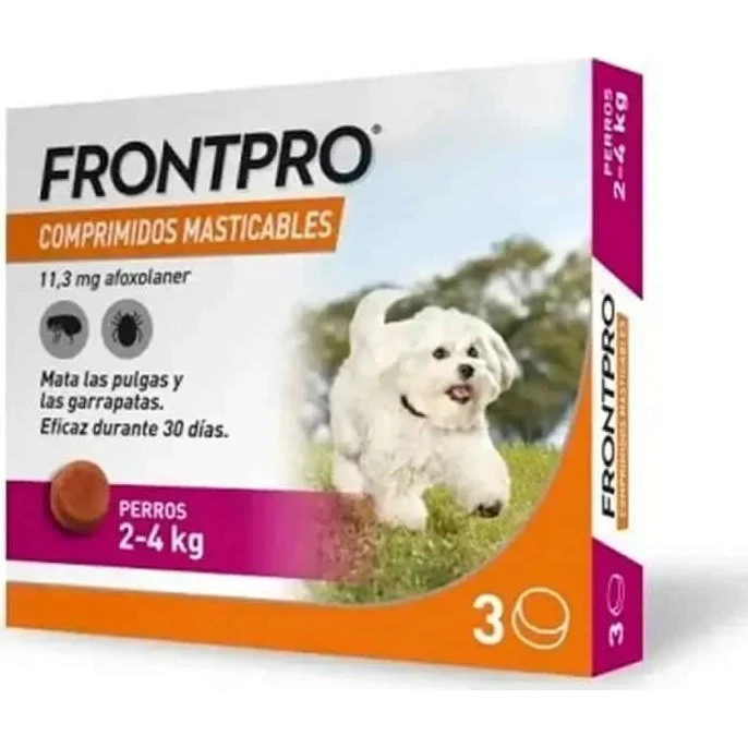 Frontpro Antiparasitario Masticable para Perros 2-4 Kg (3 Comprimidos)