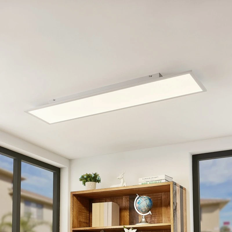 Lindby Lámpara de Techo LED Quais 4.000K 30x120 cm Blanca