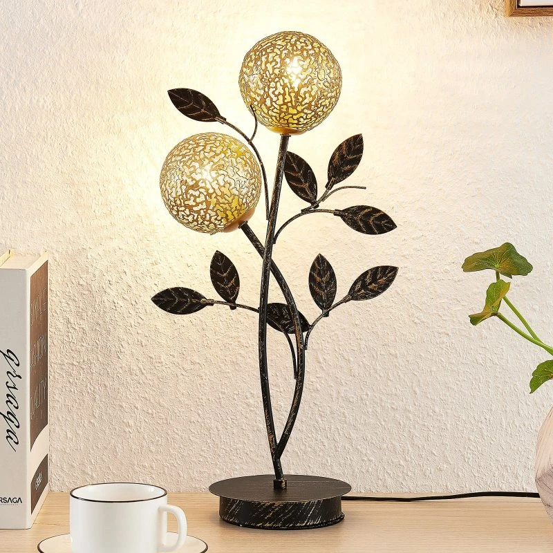 Lámpara de Sobremesa Lucande Evory Gold - 2 Luces - Metal