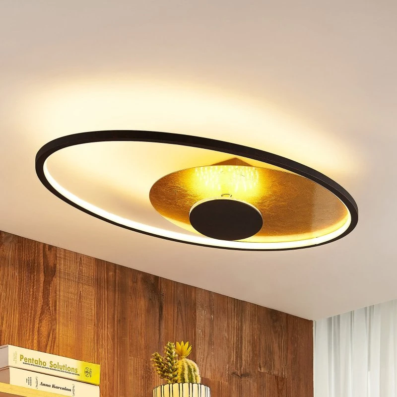 Plafón LED Lindby Feival, 73 cm, Óxido y Oro, Atenuable