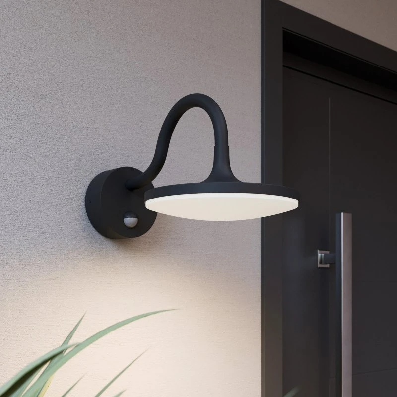 Arcchio Fineria Aplique Exterior con Sensor Gris Oscuro