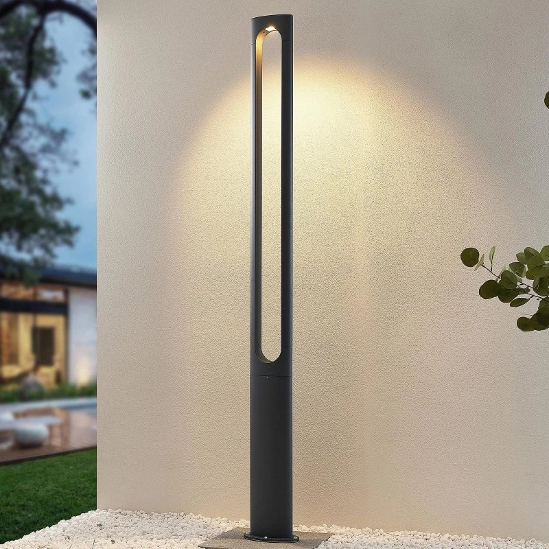 Dovino Lámpara de Jardín H200 Dark Grey Lucande - Aluminio