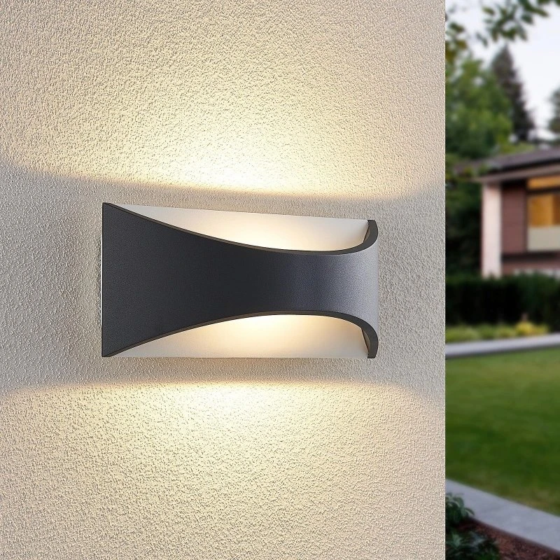 Lindby Mathea Aplique de Pared LED Exterior Antracita IP65