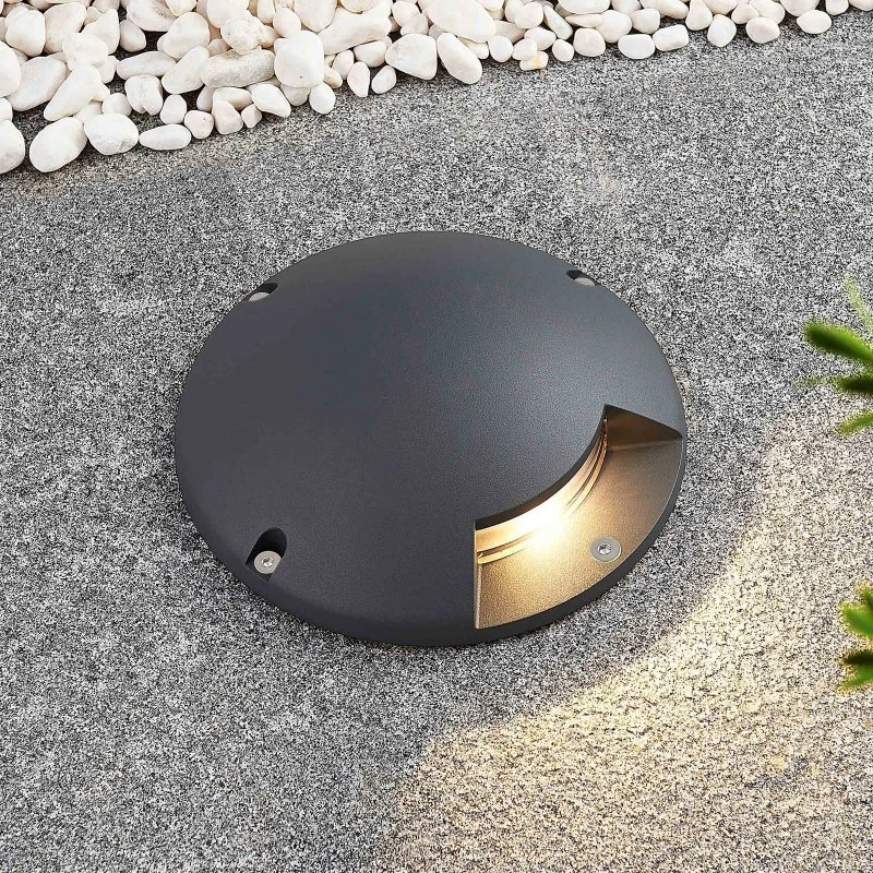 Lindby Foco LED de Suelo Cormac IP67 - Gris Oscuro