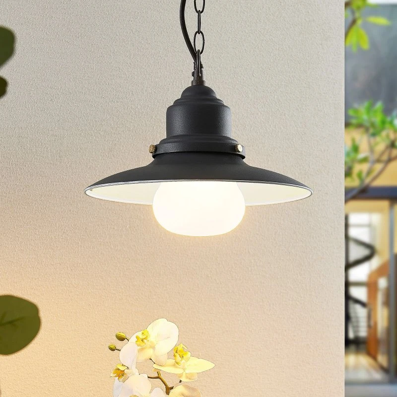 Lindby Lámpara Colgante Exterior Roisin Gris Oscuro - Estilo Marinero