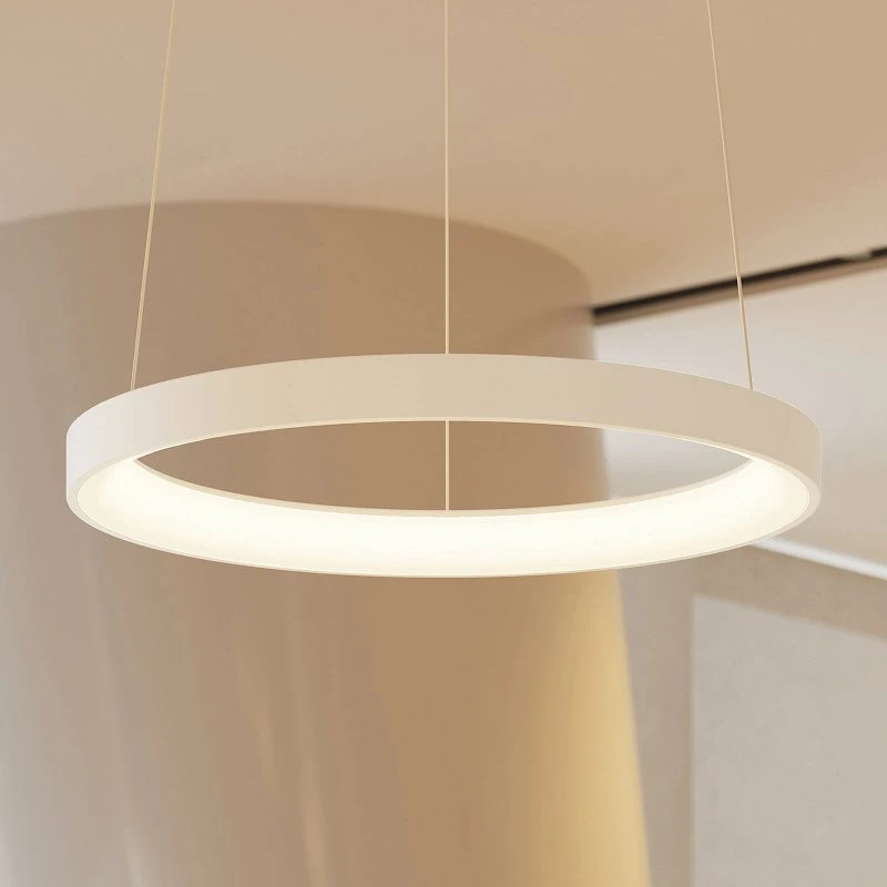 Lámpara colgante LED Vivy Arcchio, Blanca, Ø 58 cm, Metal