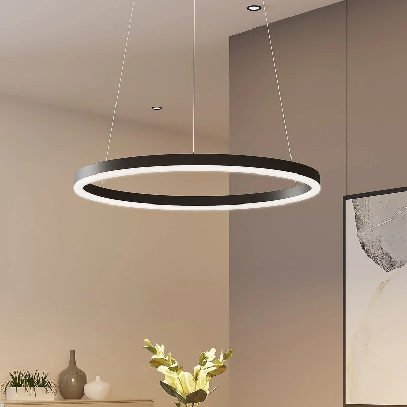 Arcchio Lámpara colgante Albiona Ø60 Negro/Blanco