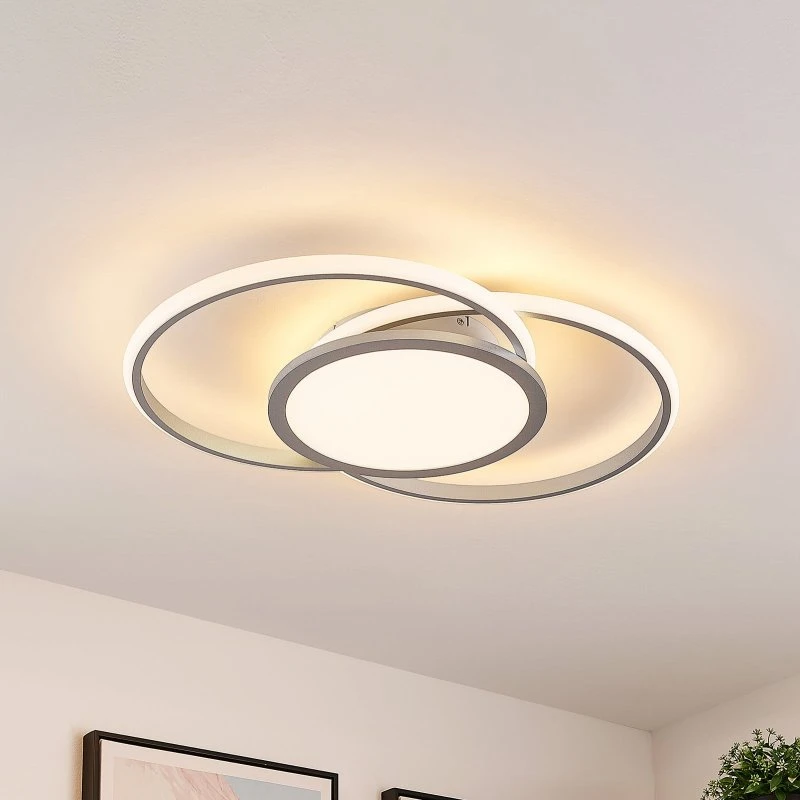 Lucande Senne Lámpara de Techo LED Plata 63 cm