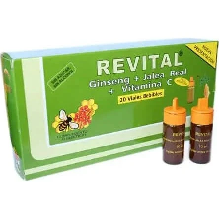 Revital Ginseng 20 Viales Bebibles con Jalea Real y Vitamina C