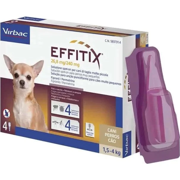 Virbac Effitix Xs Antiparasitario para Perros 1,5-4 kg (4 Pipetas)