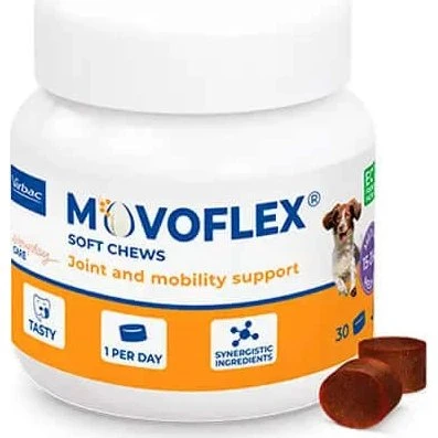 Virbac Movoflex Condroprotector para Perros Medianos 15-35 kg, 30 Comprimidos