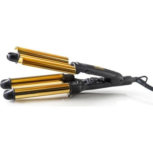 Haeger Golden Curls Rizador Cerámica 3 Cilindros 45W Negro Oro
