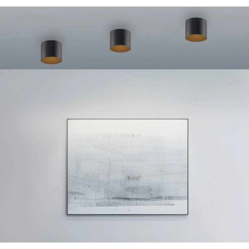 Lámpara de techo LED PURE Point negra Ø 18 cm IP44