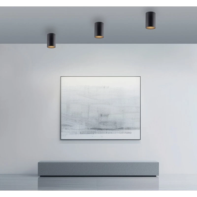 Lámpara de techo LED PURE Point negra, Ø 6 cm, IP44