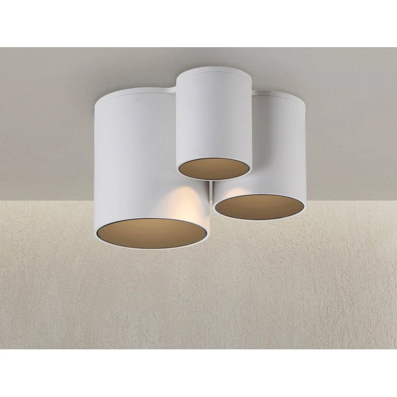 Lámpara de techo LED PURE Point, blanca, 18 cm, 3 luces, IP44