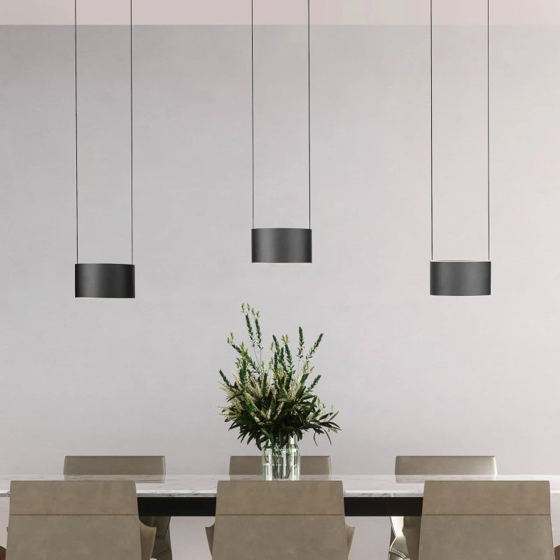 Lámpara colgante LED PURE Clipse, gris, 110 cm, 6 luces CCT