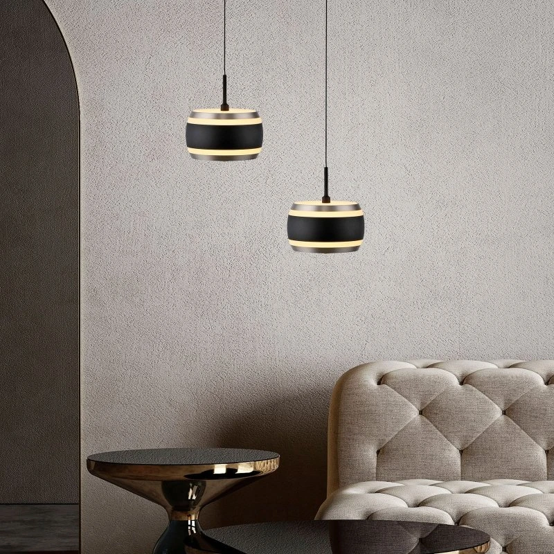 Lámpara colgante LED PURE Falling Rings, negra, Ø 13 cm, CCT
