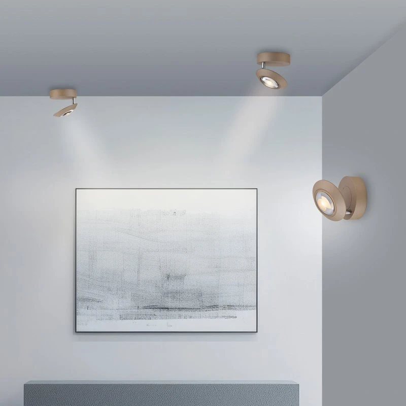Lámpara LED de techo Oculis PURE color bronce, Ø 15 cm