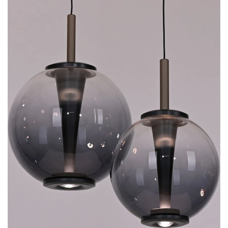 Lámpara colgante LED E-Infinity PURE, Gris Ahumado, Ø 50 cm, CCT