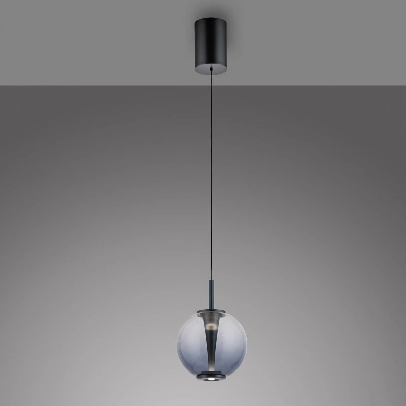 Lámpara colgante LED Infinity PURE, Gris Ahumado, Ø 18 cm, CCT
