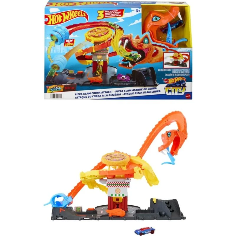 Hot Wheels City Set de Juego Pizzería y Cobra