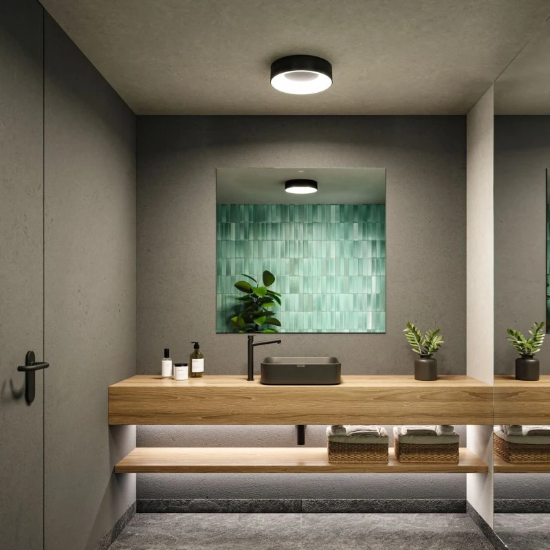 Paulmann Casca Plafón LED IP44 Blanco/Negro Mate para Baño
