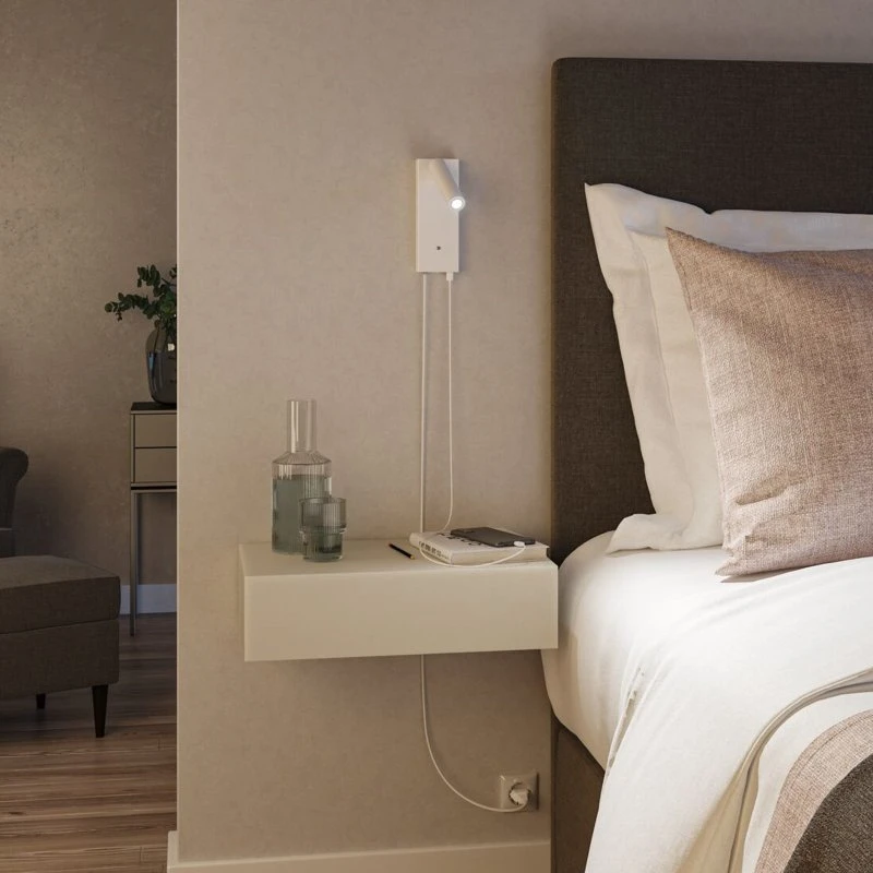 Paulmann Aplique de pared LED Hulda con USB-C y atenuación 3 niveles