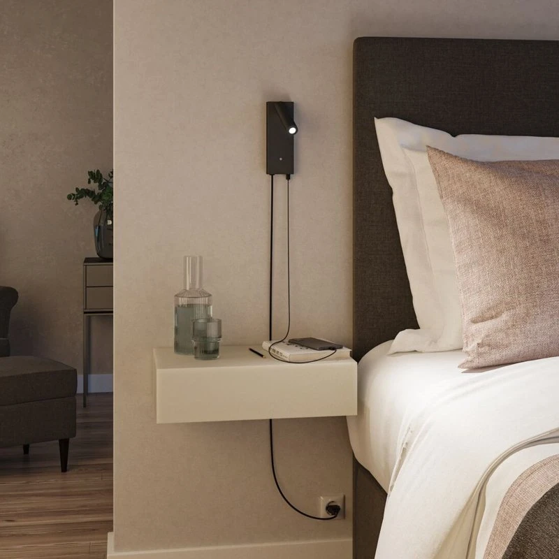 Paulmann Hulda Foco LED de Pared con USB-C y Atenuación, Negro