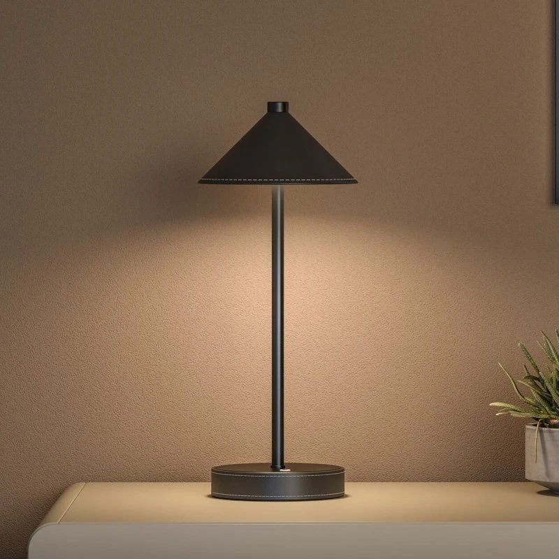 Lámpara de mesa portátil Paulmann Pellini negro mate con LED CCT