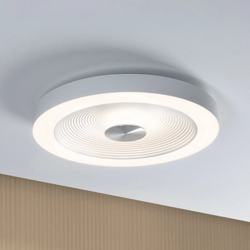 Paulmann Plafón LED Volea Ø40 IP44 Atenuable Blanco/Plateado