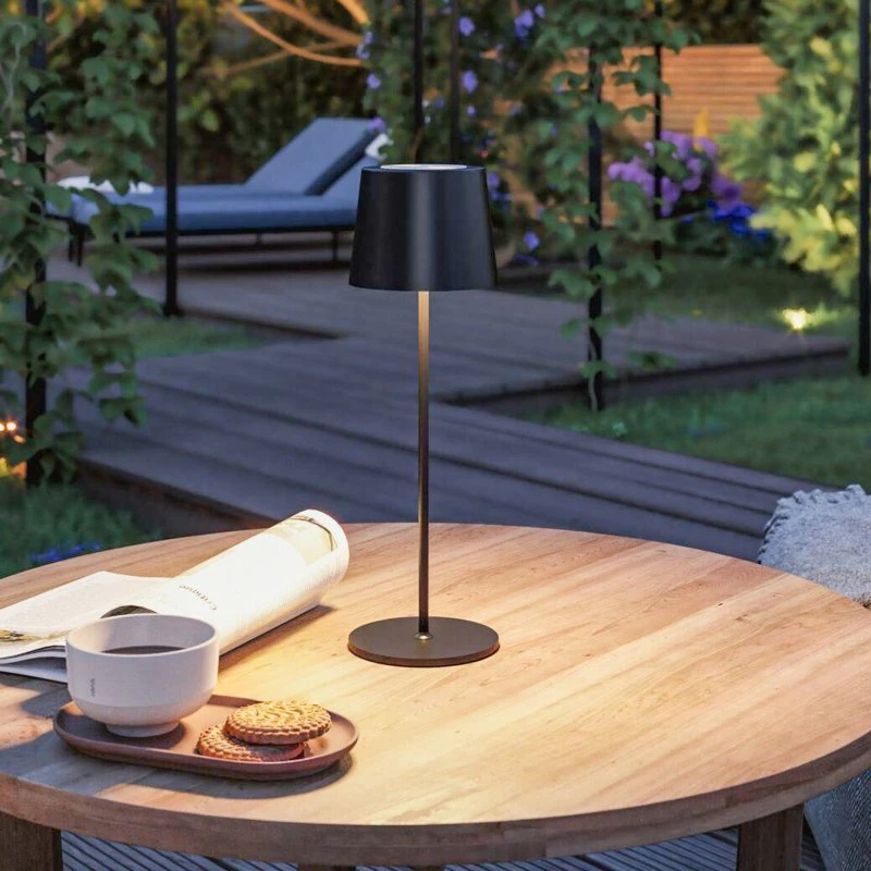 Lámpara de mesa LED Gilo Paulmann Negra IP44 Recargable