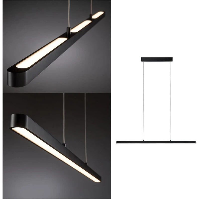 Paulmann Lámpara Colgante LED Lento Negra - 100 cm - Atenuable