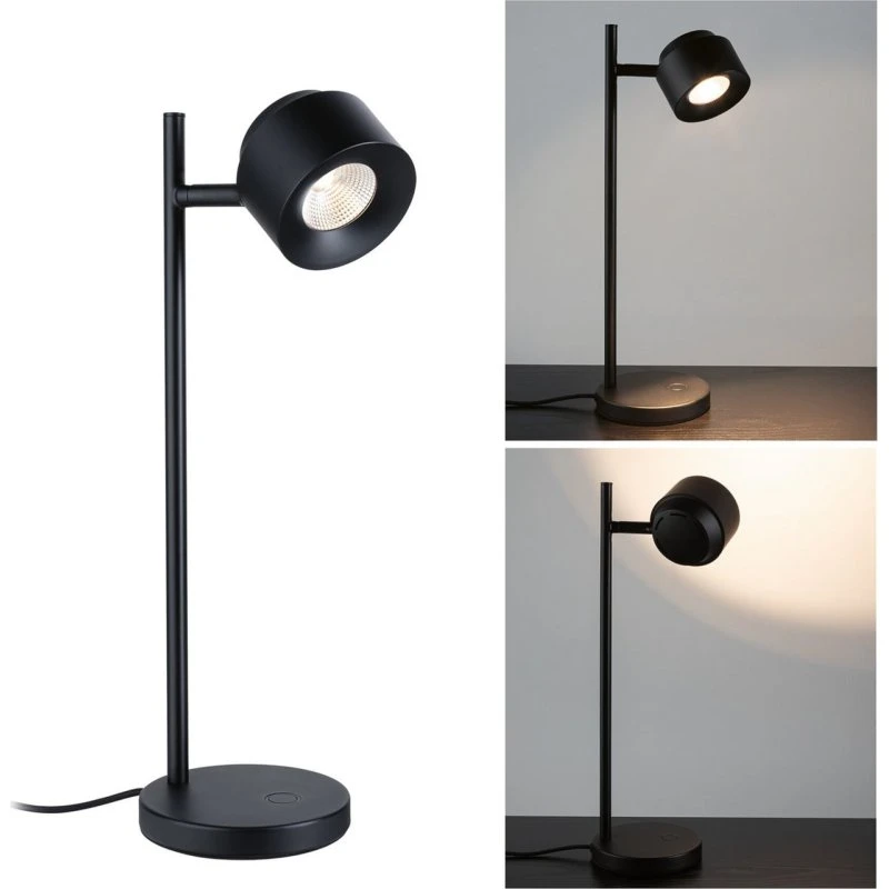Paulmann Puric Pane I Lámpara de Mesa LED Negra 40 cm