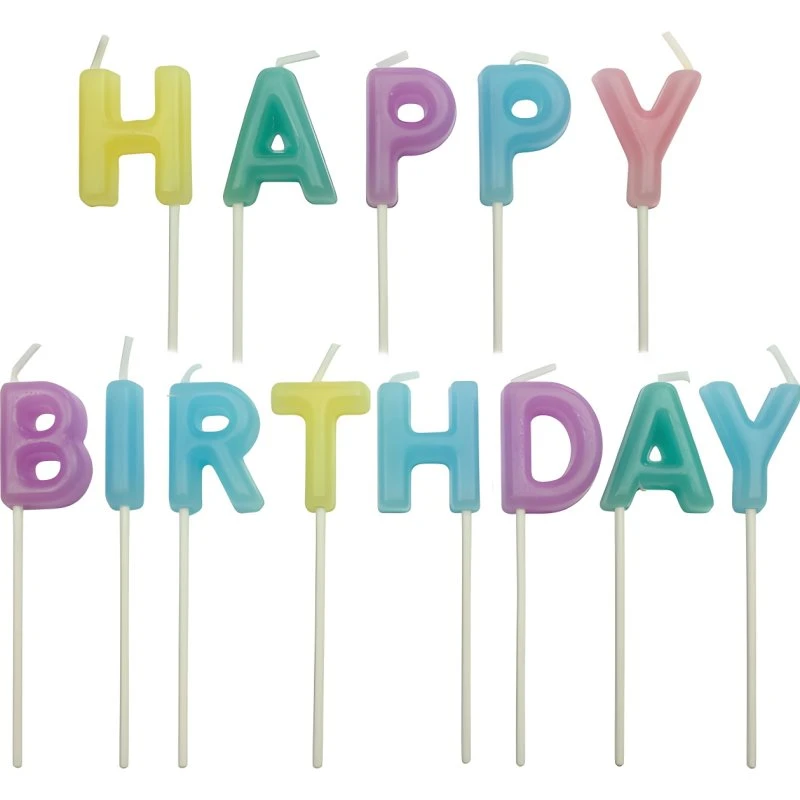 PME Velas Happy Birthday Colores Pastel 13ud