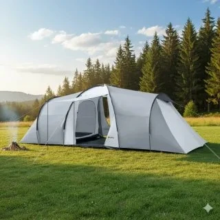 Outsunny Tienda Familiar 4-6 Personas 590x245x193 cm Gris