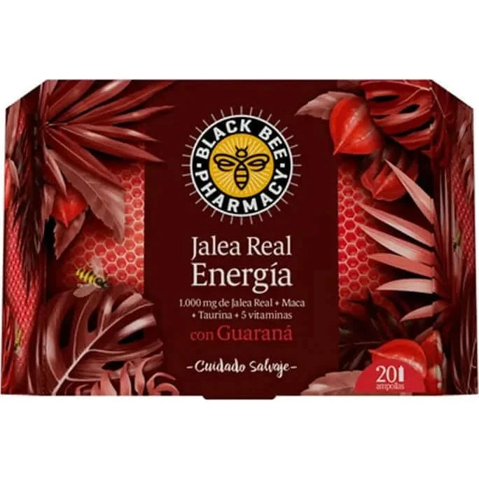 Abeja Negra Jalea Real Energética con Guaraná y Maca, 20 ampollas