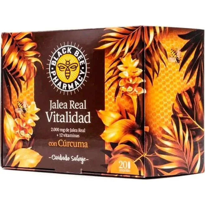 Black Bee Jalea Real Vitalidad con Cúrcuma 20 Ampollas