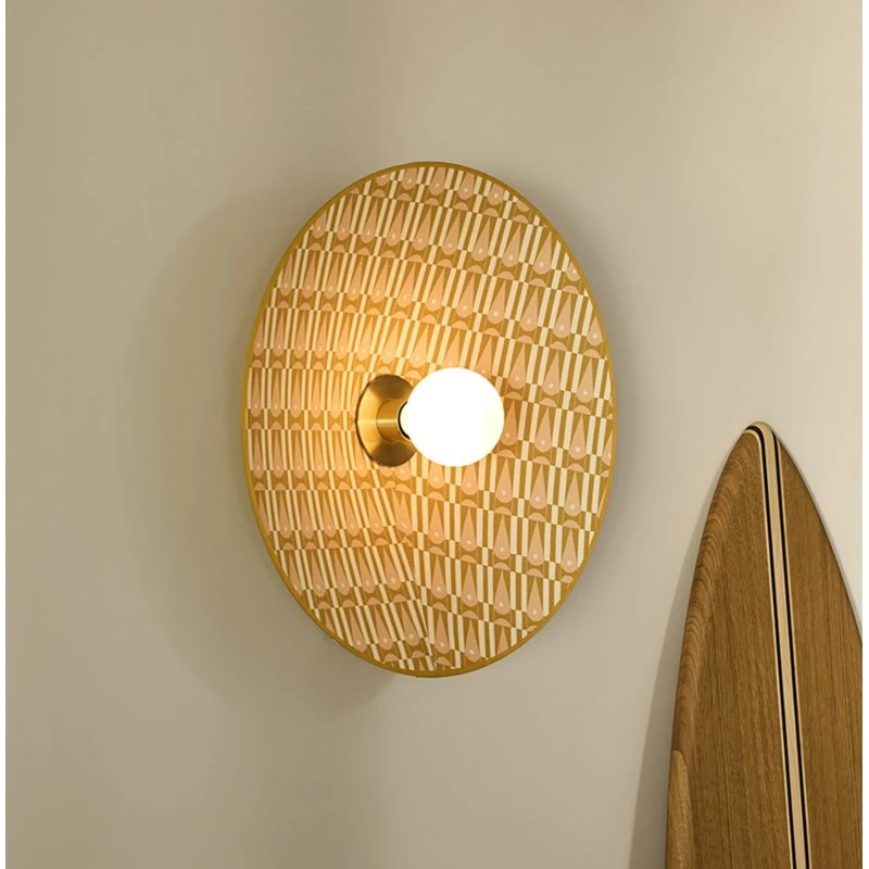 MARKET SET Aplique de Pared Gatsby Myra, Ø 50 cm, Tejido y Metal