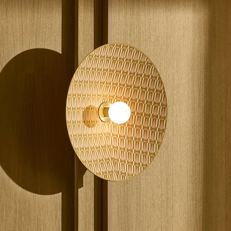 MARKET SET Aplique de pared Gatsby Myra, Ø 60 cm, Crema/Marrón