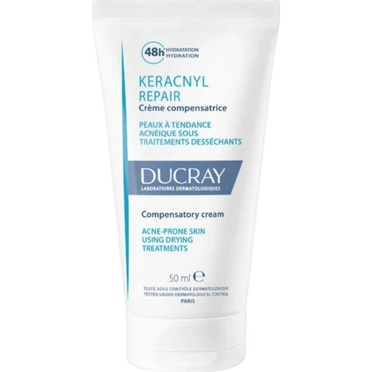 Ducray Keracnyl Repair Crema Hidratante para Pieles con Tendencia Acneica, 50 ml
