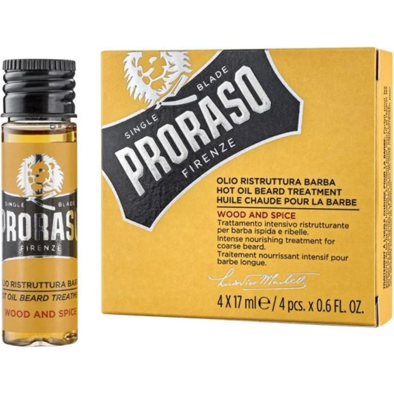 Proraso Aceite Caliente para Barba Wood and Spice 4x17ml